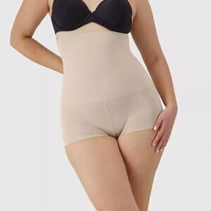 Maidenform High-Waist Boyshort Shapewear Women Size XL Beige *NEW*